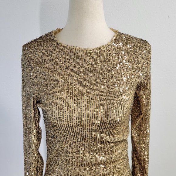 FREE PEOPLE INTIMATELY gold rush long sleeve top Sz XS NEW - Picture 4 of 11